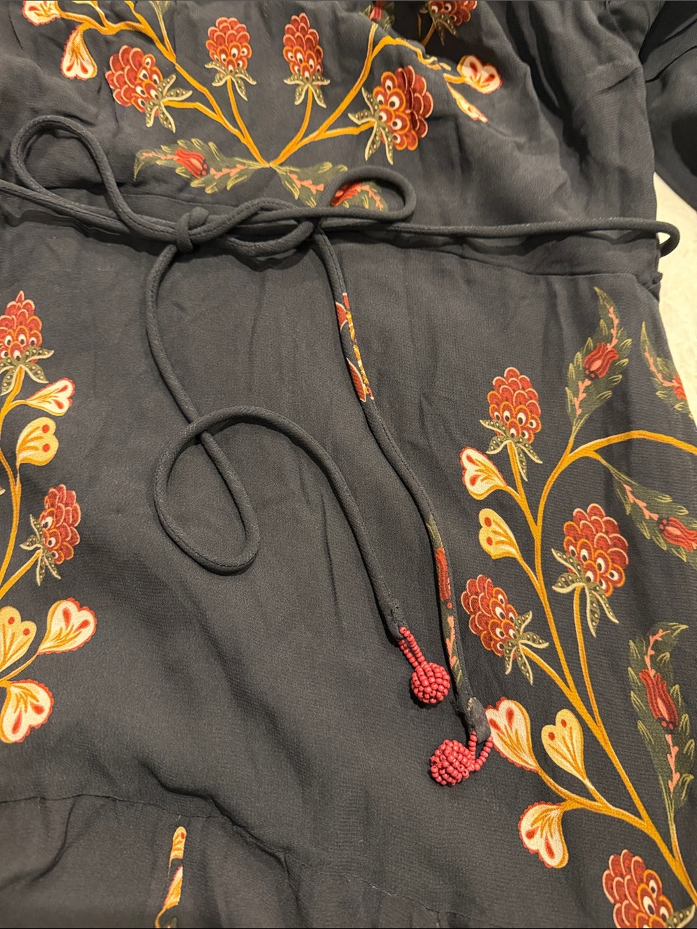 Farm Rio Garden Black Pleated Long Sleeve Maxi Dress…GORGEOUS! - Picture 4 of 4